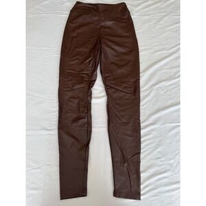 OFFLINE by Aerie Real Luxe Brown Faux Leather Hi-Rise Leggings 2640-6183 Medium
